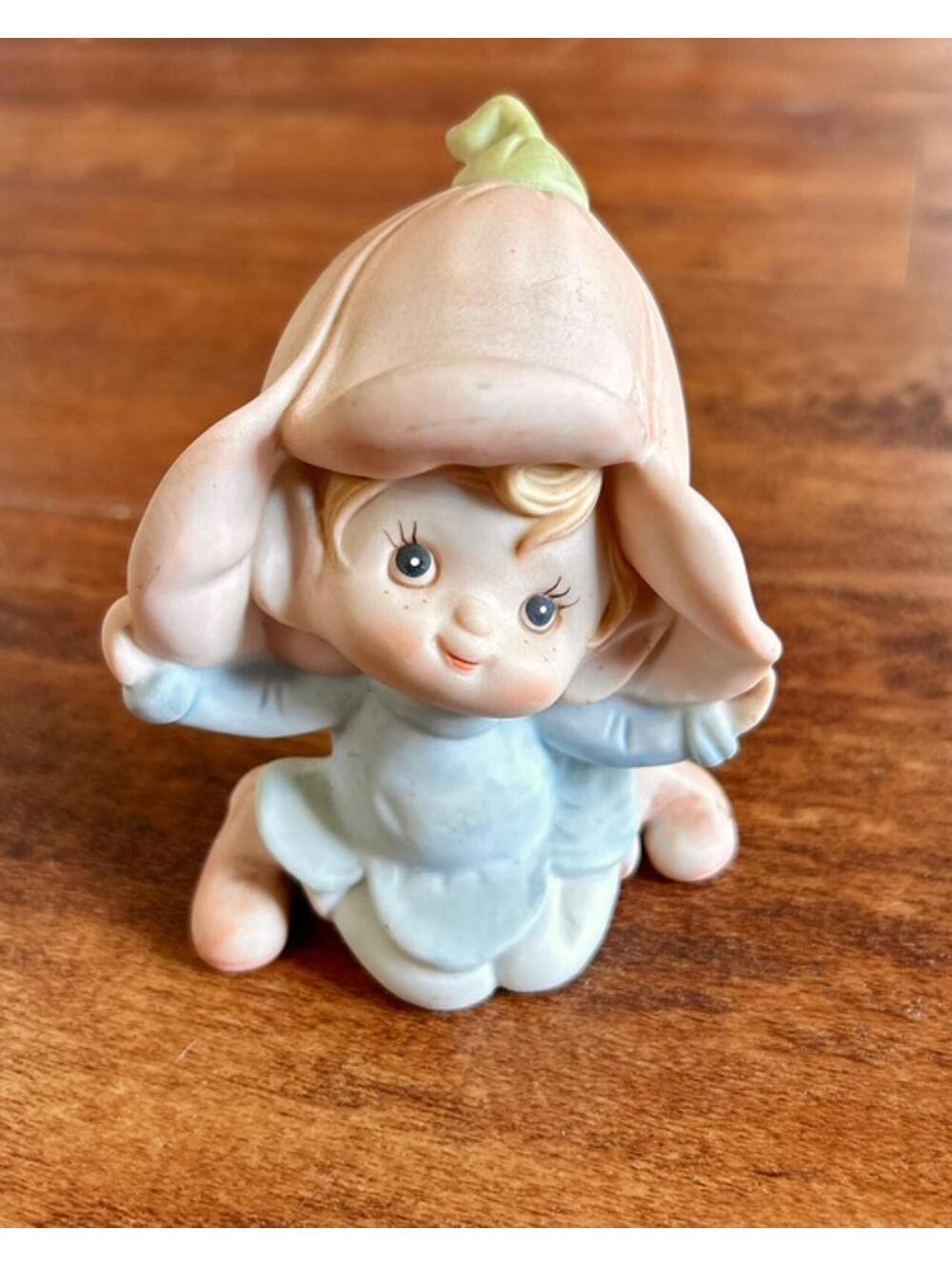 Vintage Homco Porcelain Figurine Girl in Pumpkin Hat